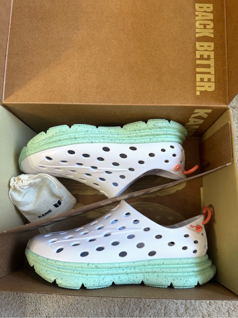 Kane Footwear Revive White & Green Sneakers US 8 Women